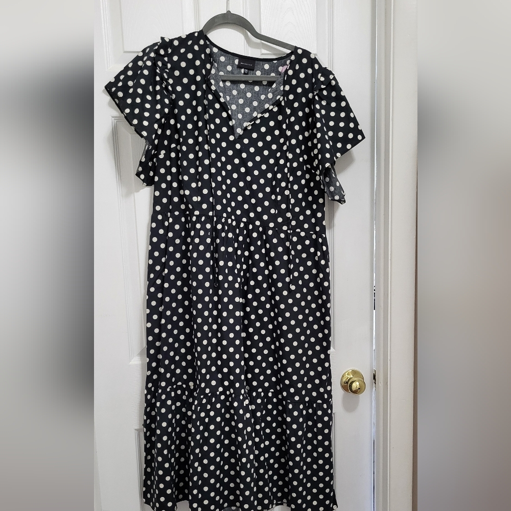 Polka Dot Black Dress